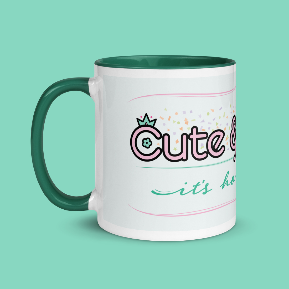 Cute & Worthy Mug Dark Green left side Cute & Worthy Mug Dark Green left side
