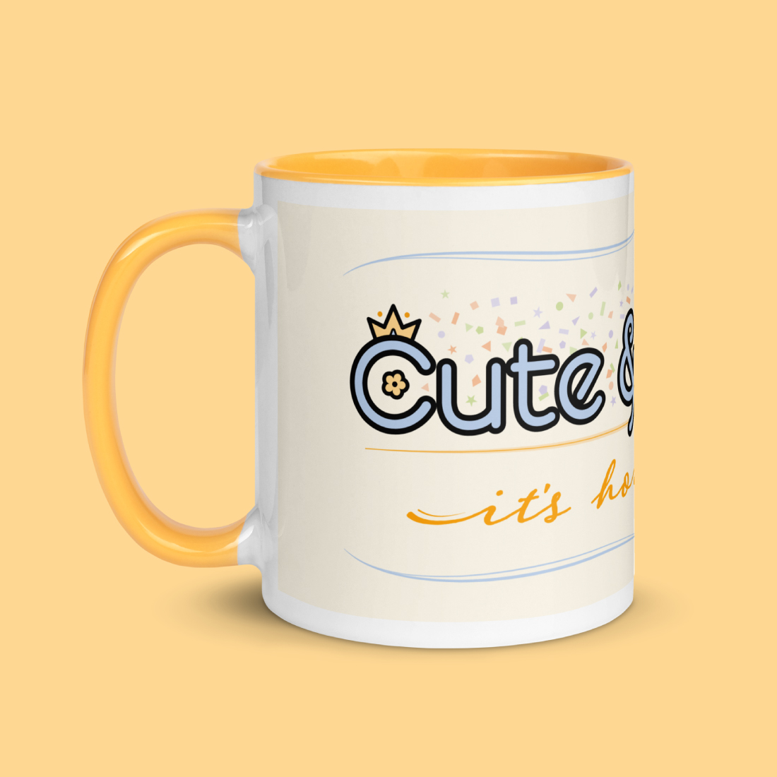 Cute & Worthy Mug Golden Yellow left side Cute & Worthy Mug Golden Yellow left side