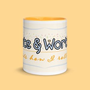 Cute & Worthy Mug Golden Yellow front side
