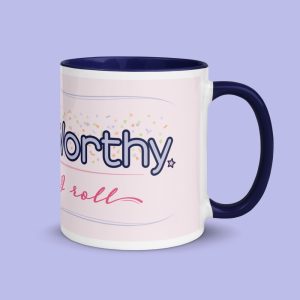 Cute & Worthy Mug Navy Blue right side