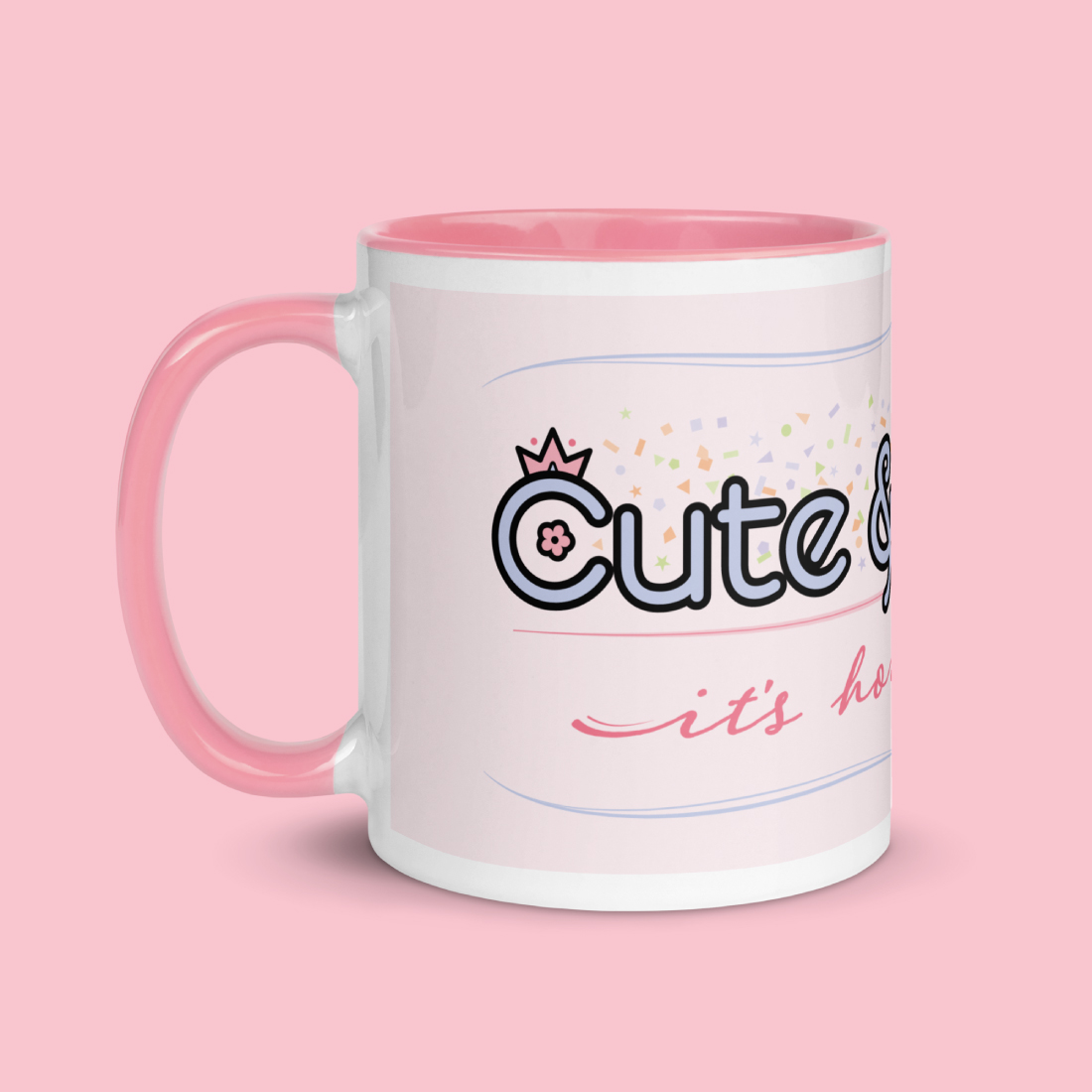 Cute & Worthy Mug Pink Blush left side Cute & Worthy Mug Pink Blush left side