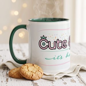 Cute & Worthy Mug Dark Green left side