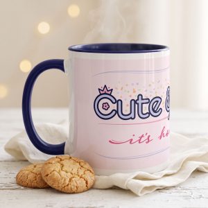 Cute & Worthy Mug Navy Blue left side