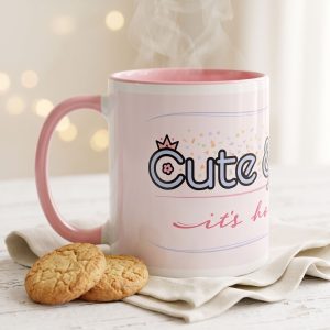 Cute & Worthy Mug Pink Blush left side