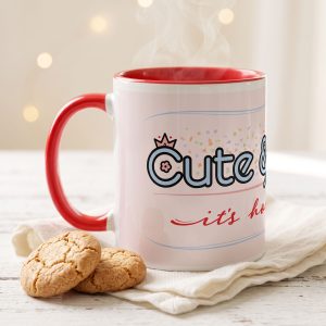 Cute & Worthy Mug Red left side