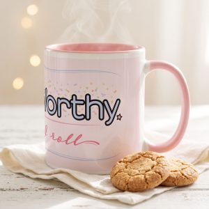 Cute & Worthy Mug Pink Blush right side