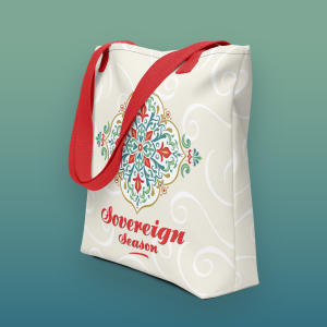 Sovereign Season Holiday Tote Bag - Front Angle